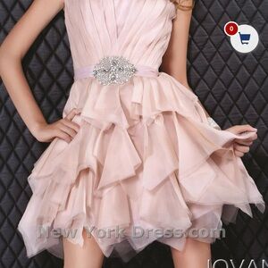 Jovani Light Pink Layered Wedding Dress